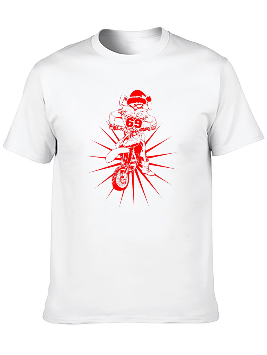 Skull Rider Santa Hat Graphic Tee