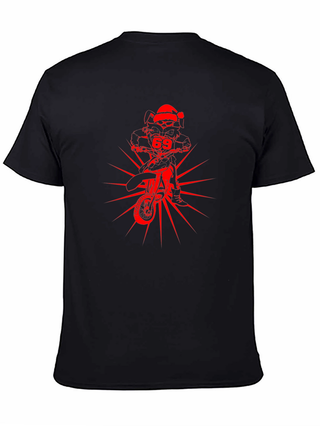 Skull Rider Santa Hat Graphic Tee