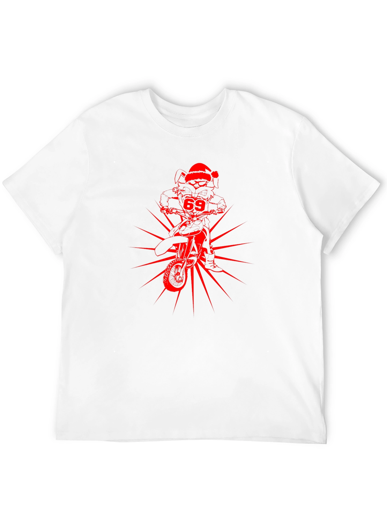 Skull Rider Santa Hat Graphic Tee