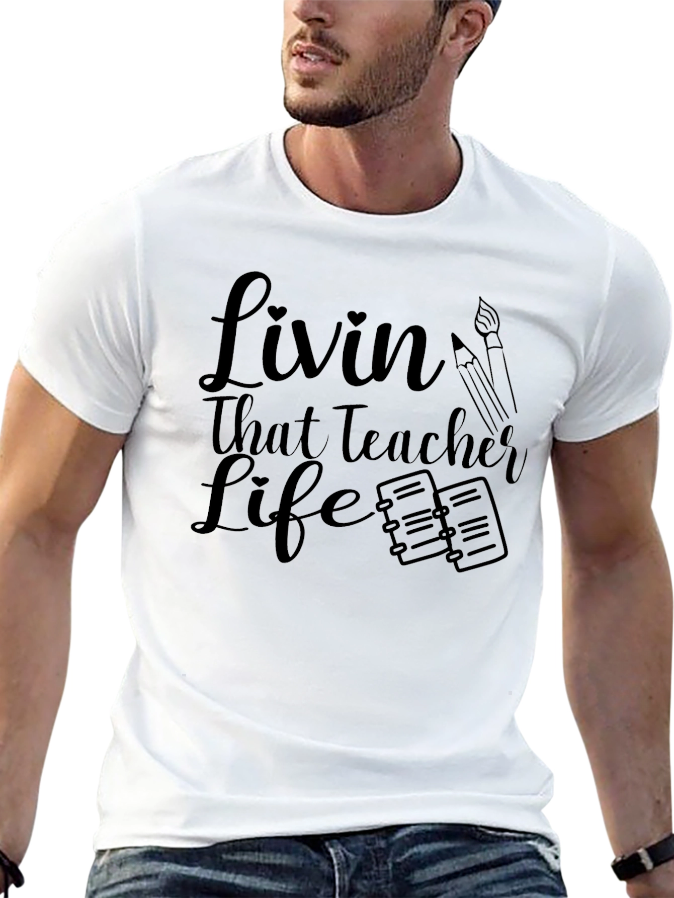 Livin That Teacher Life Black Graphic Tee