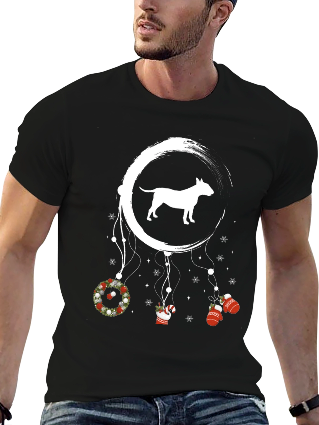 Bull Terrier Christmas Dreamcatcher Graphic Tee