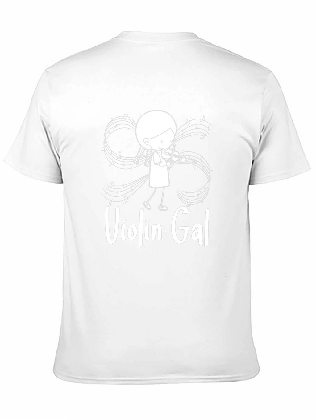 Violin Gal Graphic T-Shirt - Black Cotton Tee