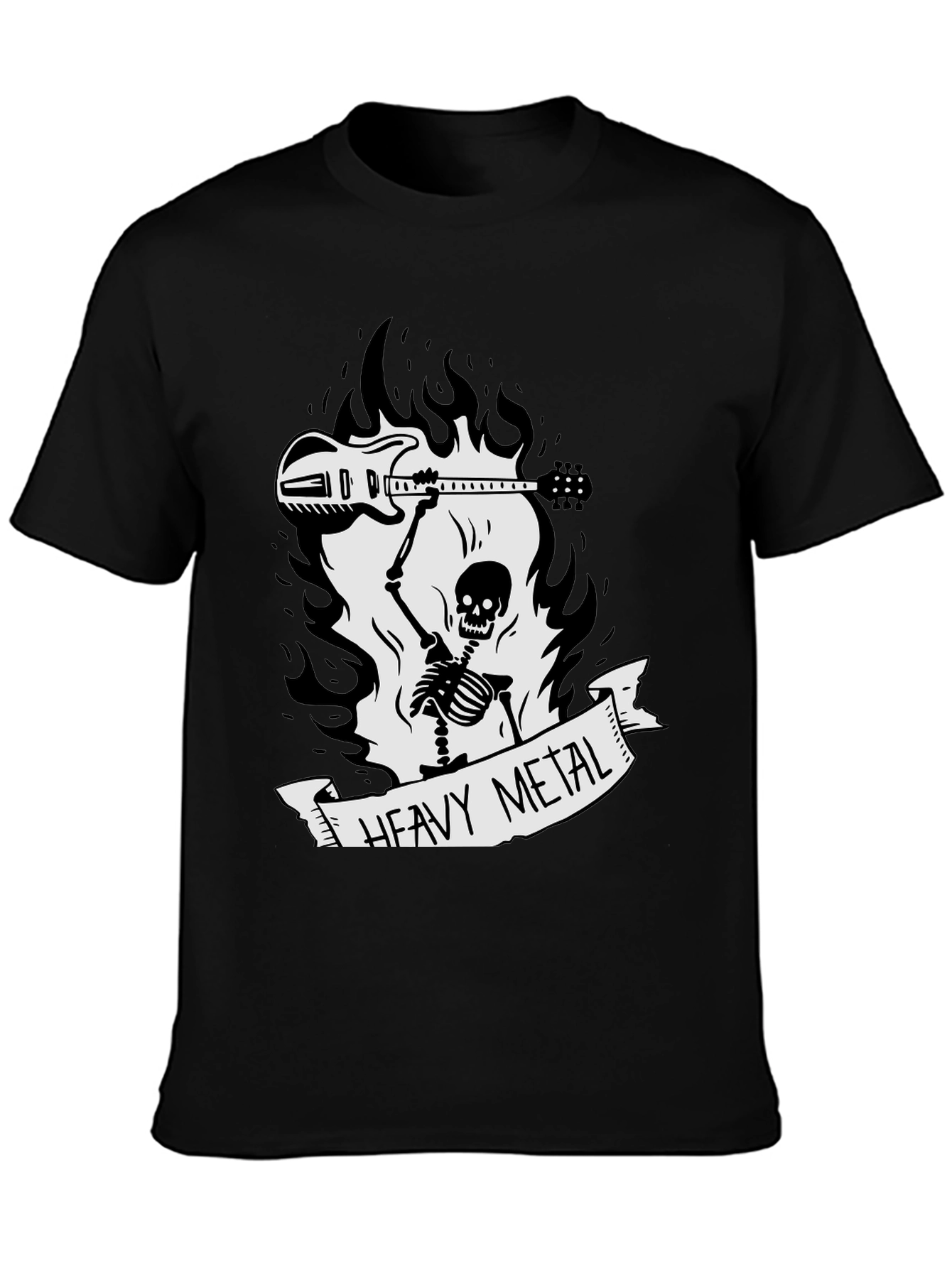 Heavy Metal Skeleton Guitar T-Shirt