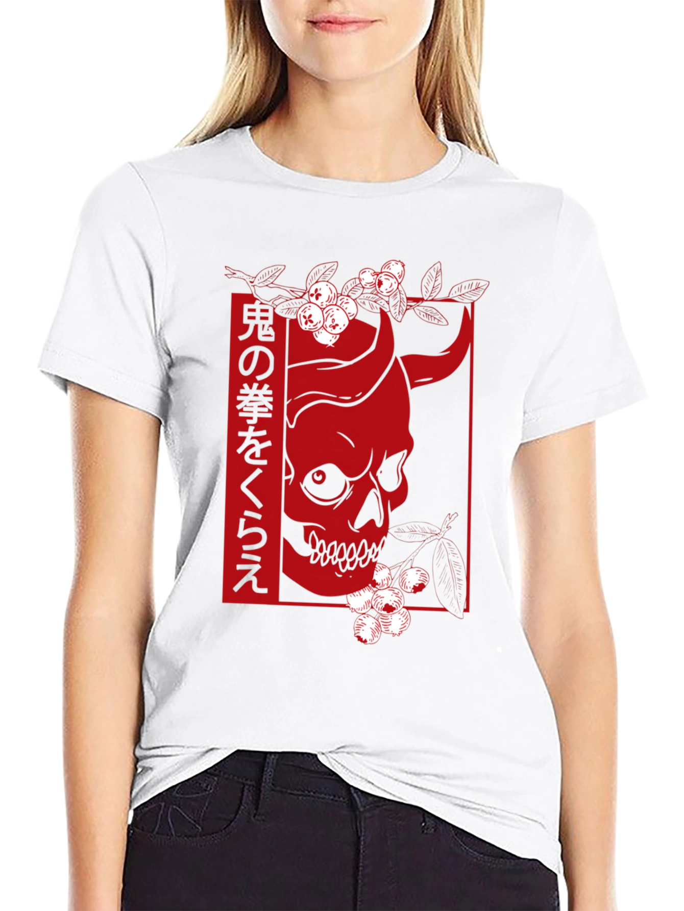 Japanese Oni Skull Graphic Tee