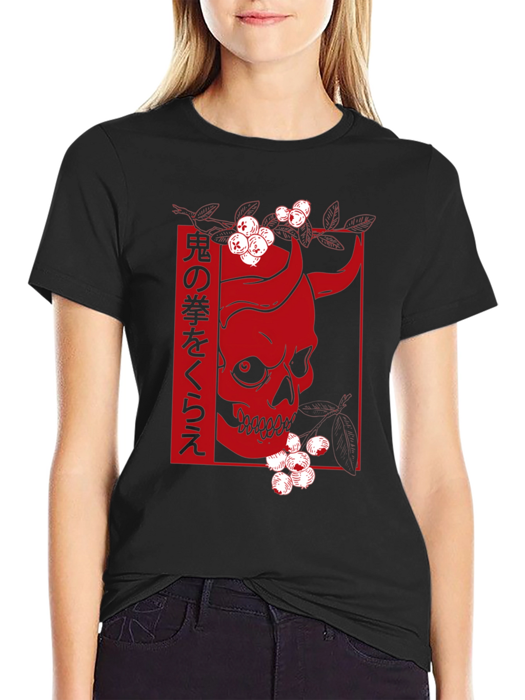 Japanese Oni Skull Graphic Tee