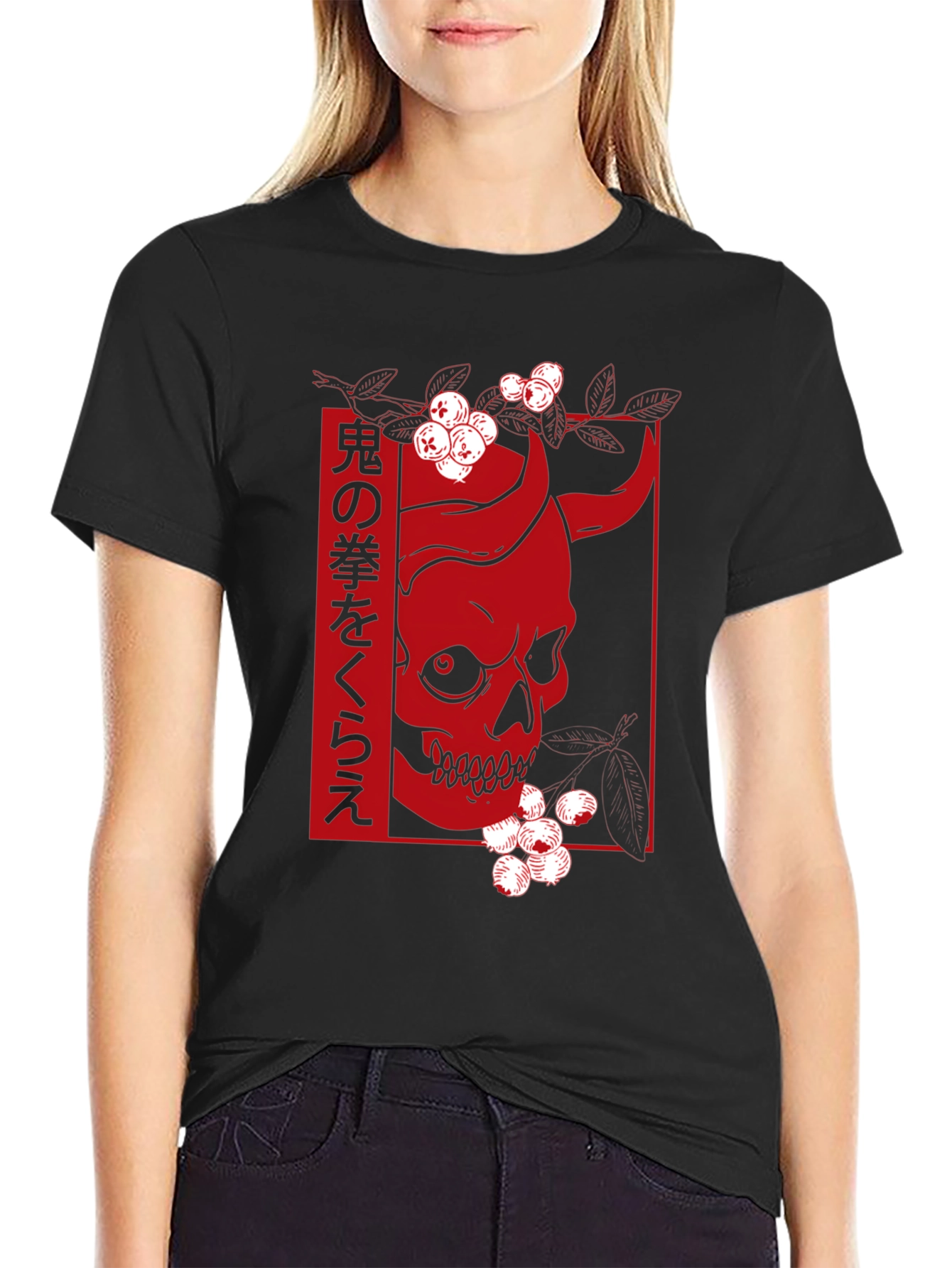 Japanese Oni Skull Graphic Tee