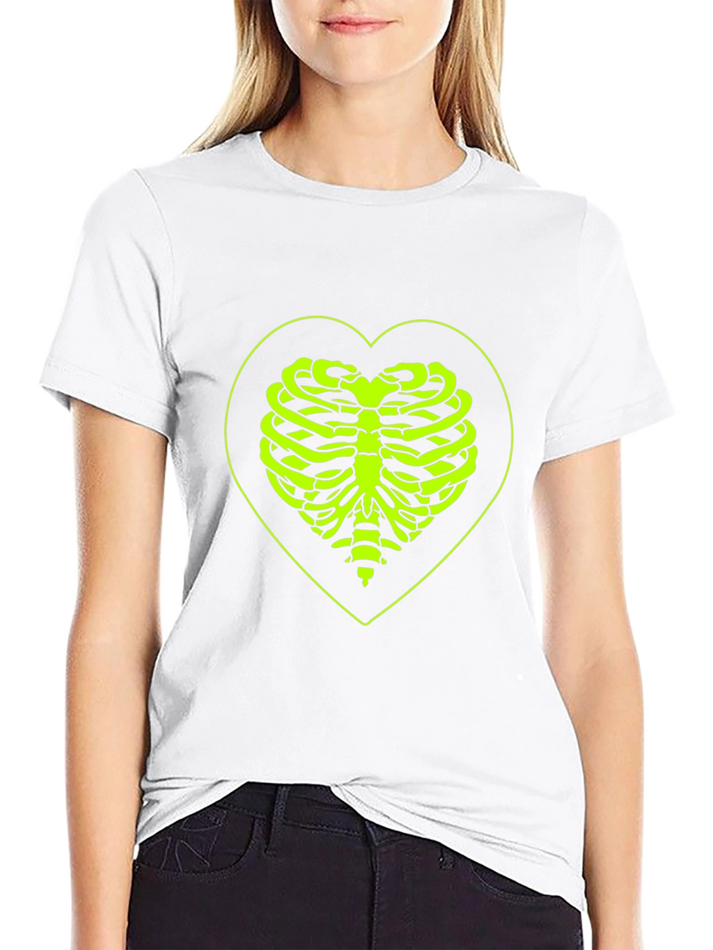 Heart Rib Cage Graphic Tee - Black