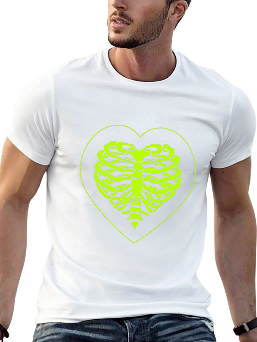 Heart Rib Cage Graphic Tee - Black