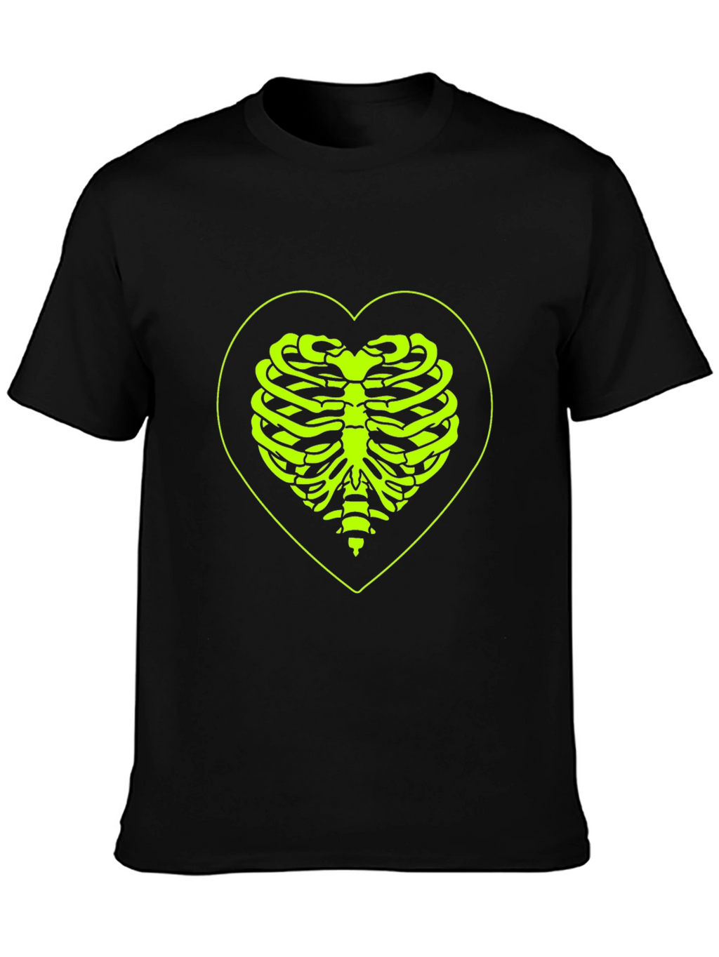 Heart Rib Cage Graphic Tee - Black