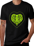 Heart Rib Cage Graphic Tee - Black