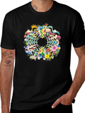 Floral Skull Mandala Black Tee