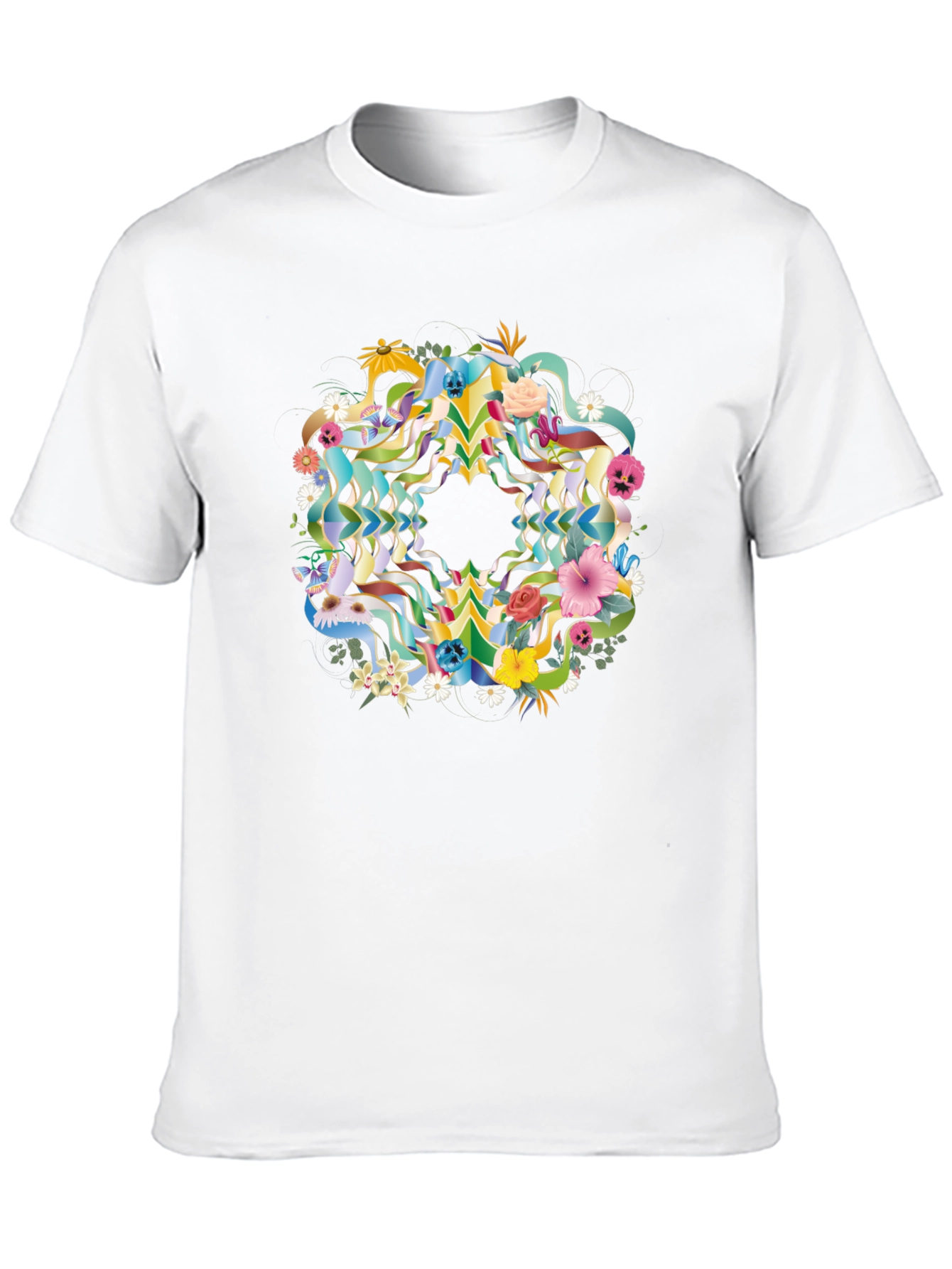 Floral Skull Mandala Black Tee