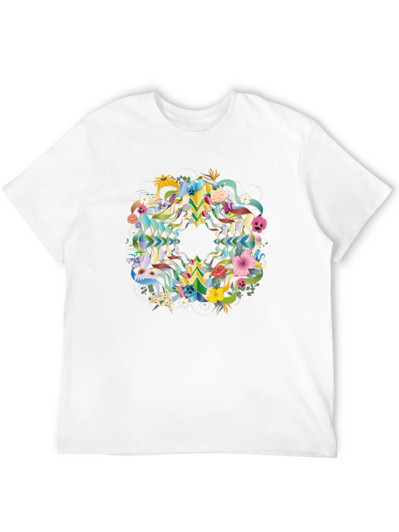 Floral Skull Mandala Black Tee