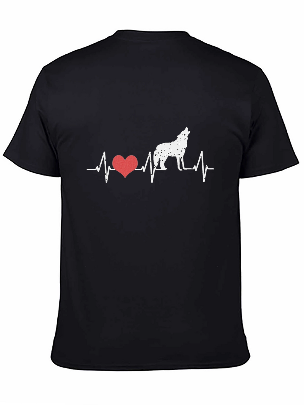 Wolf Heartbeat Graphic Tee - Black