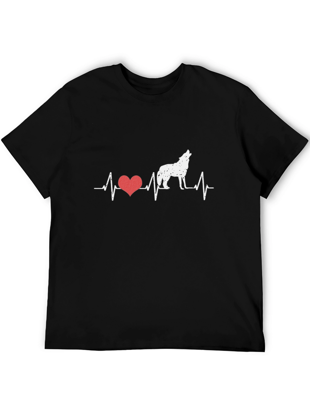 Wolf Heartbeat Graphic Tee - Black