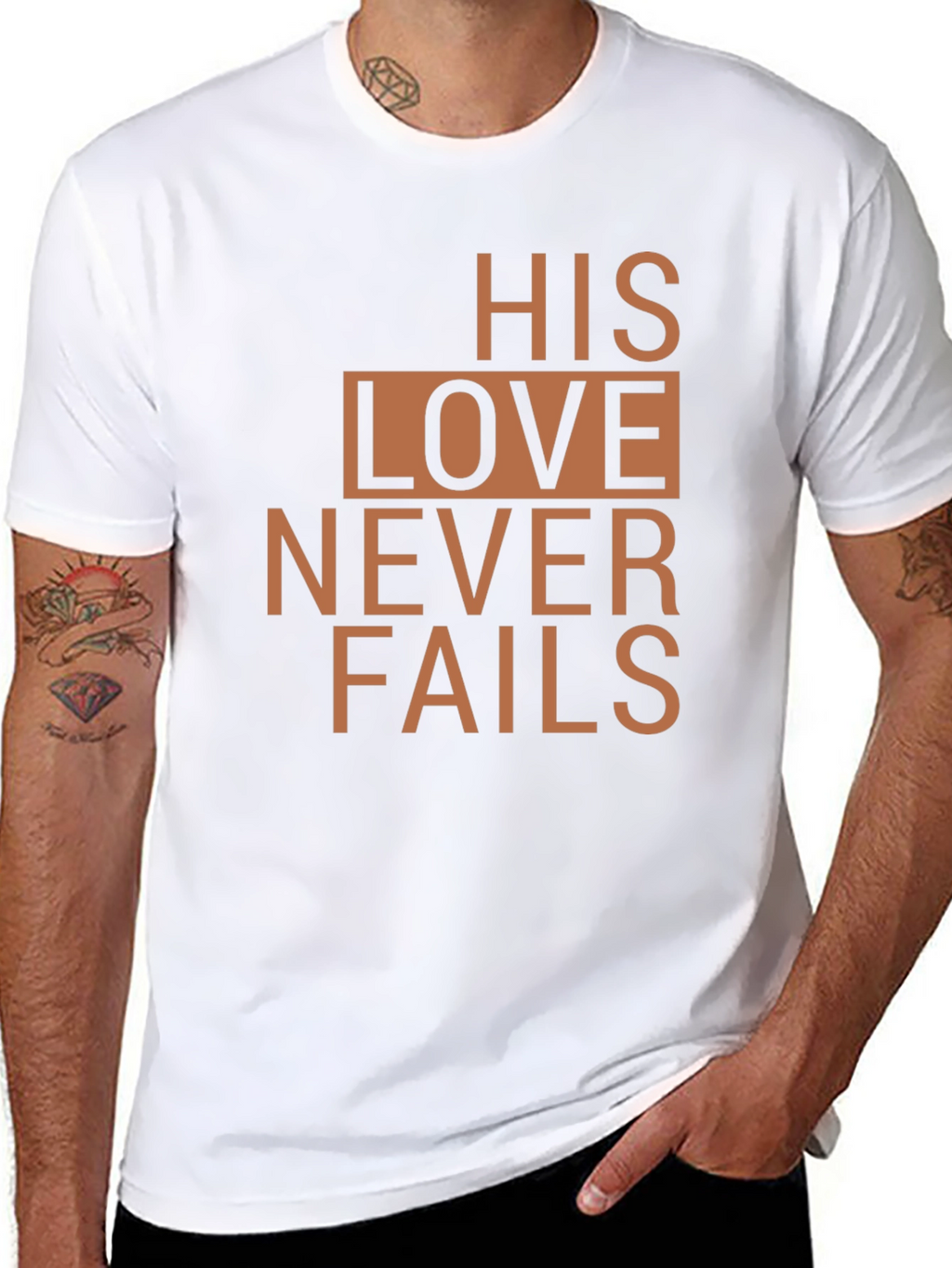 Faithful T-Shirt: His Love Never Fails - Christian Tee