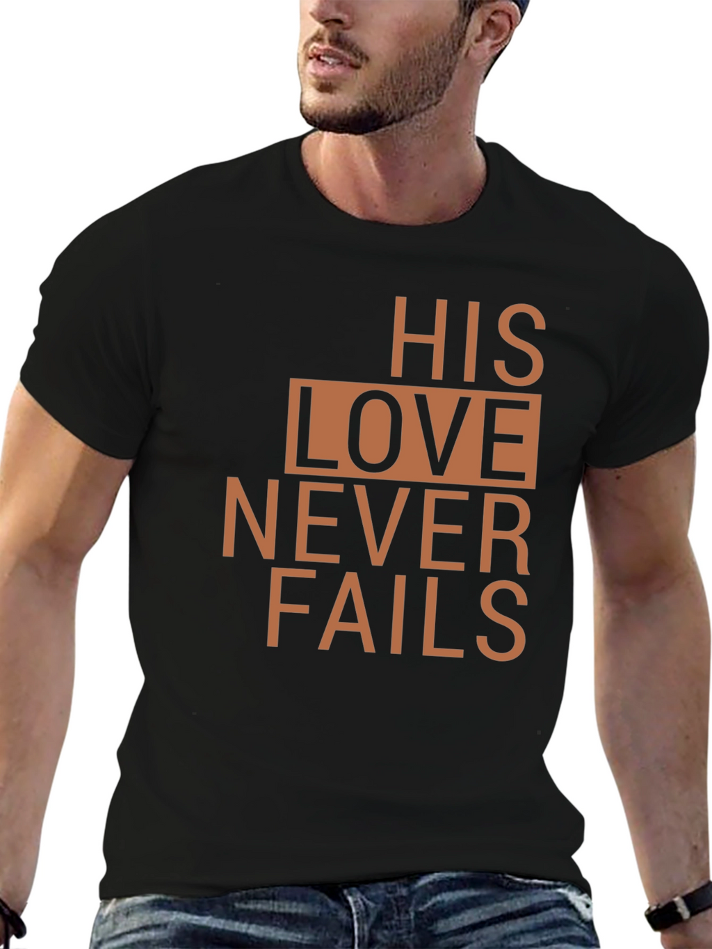 Faithful T-Shirt: His Love Never Fails - Christian Tee