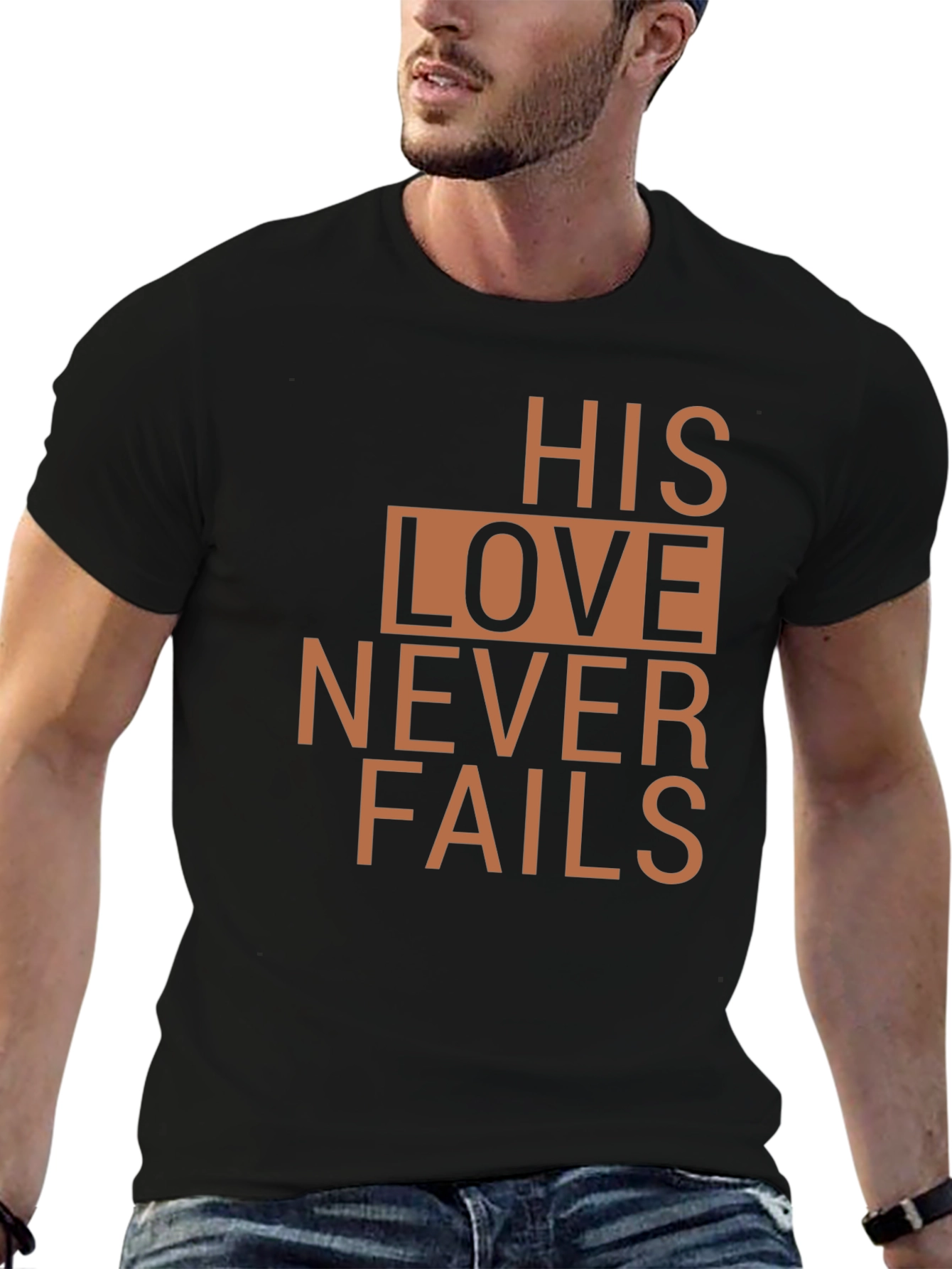 Faithful T-Shirt: His Love Never Fails - Christian Tee