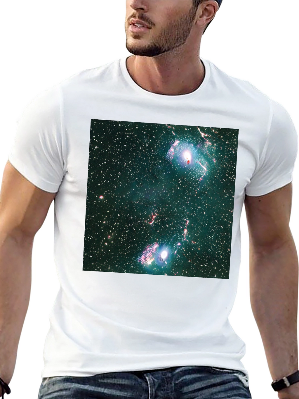 Nebula Print Black T-Shirt - Galaxy Style