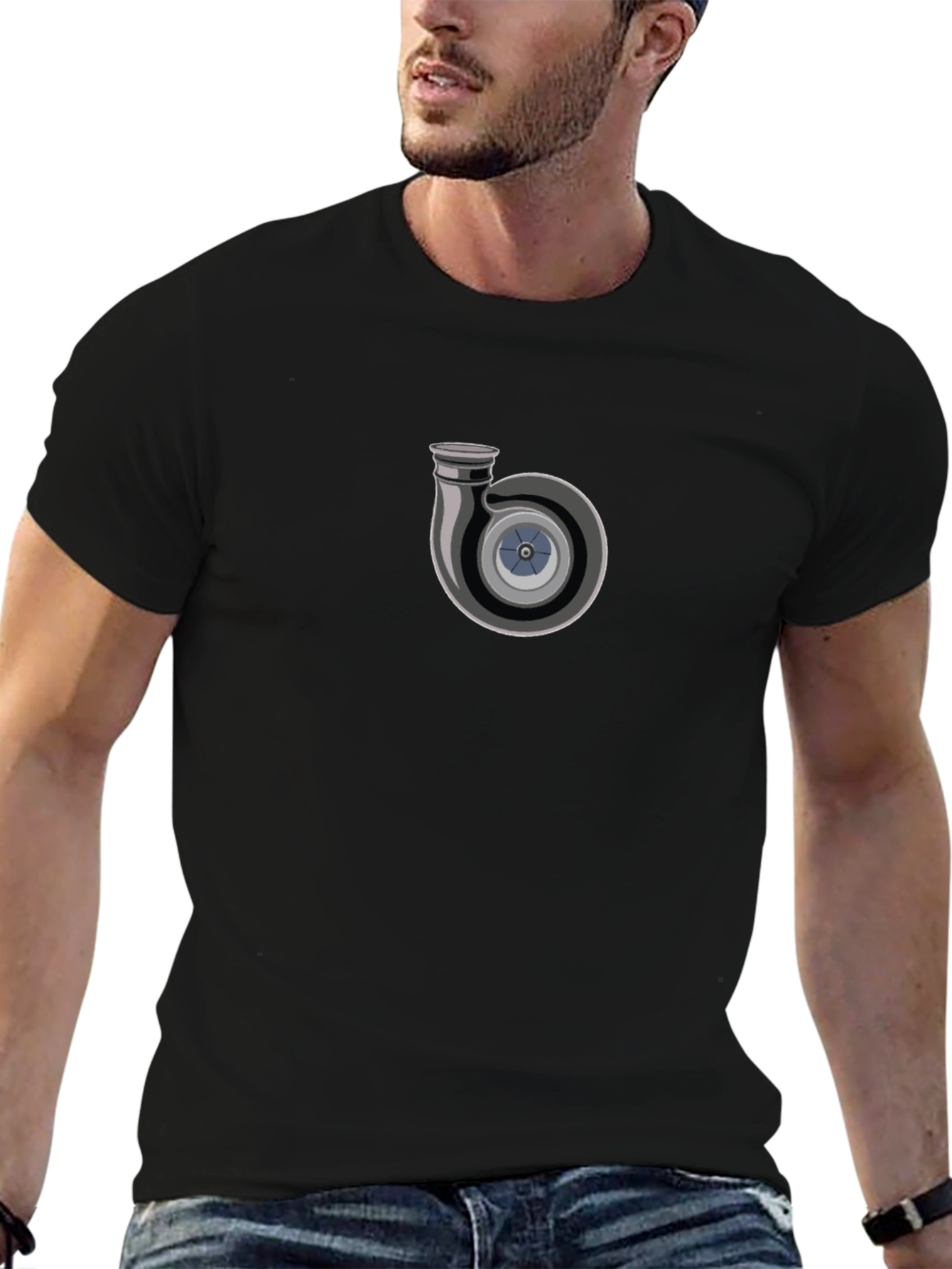 Turbo Graphic Tee - Black Casual T-Shirt