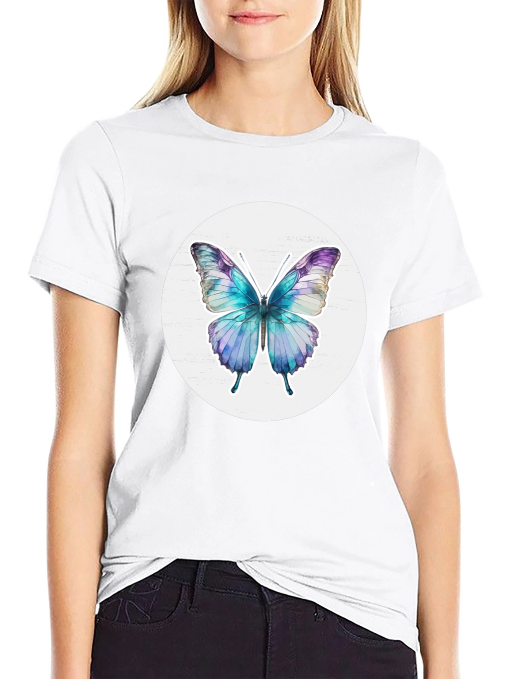 Butterfly Graphic Tee - Black Casual T-Shirt