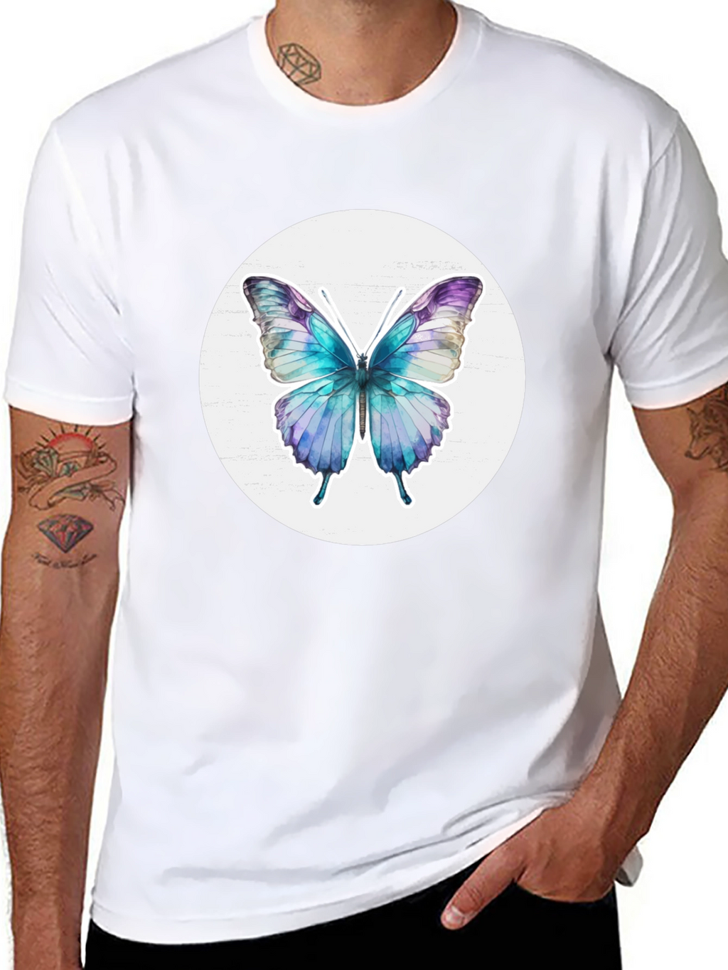 Butterfly Graphic Tee - Black Casual T-Shirt