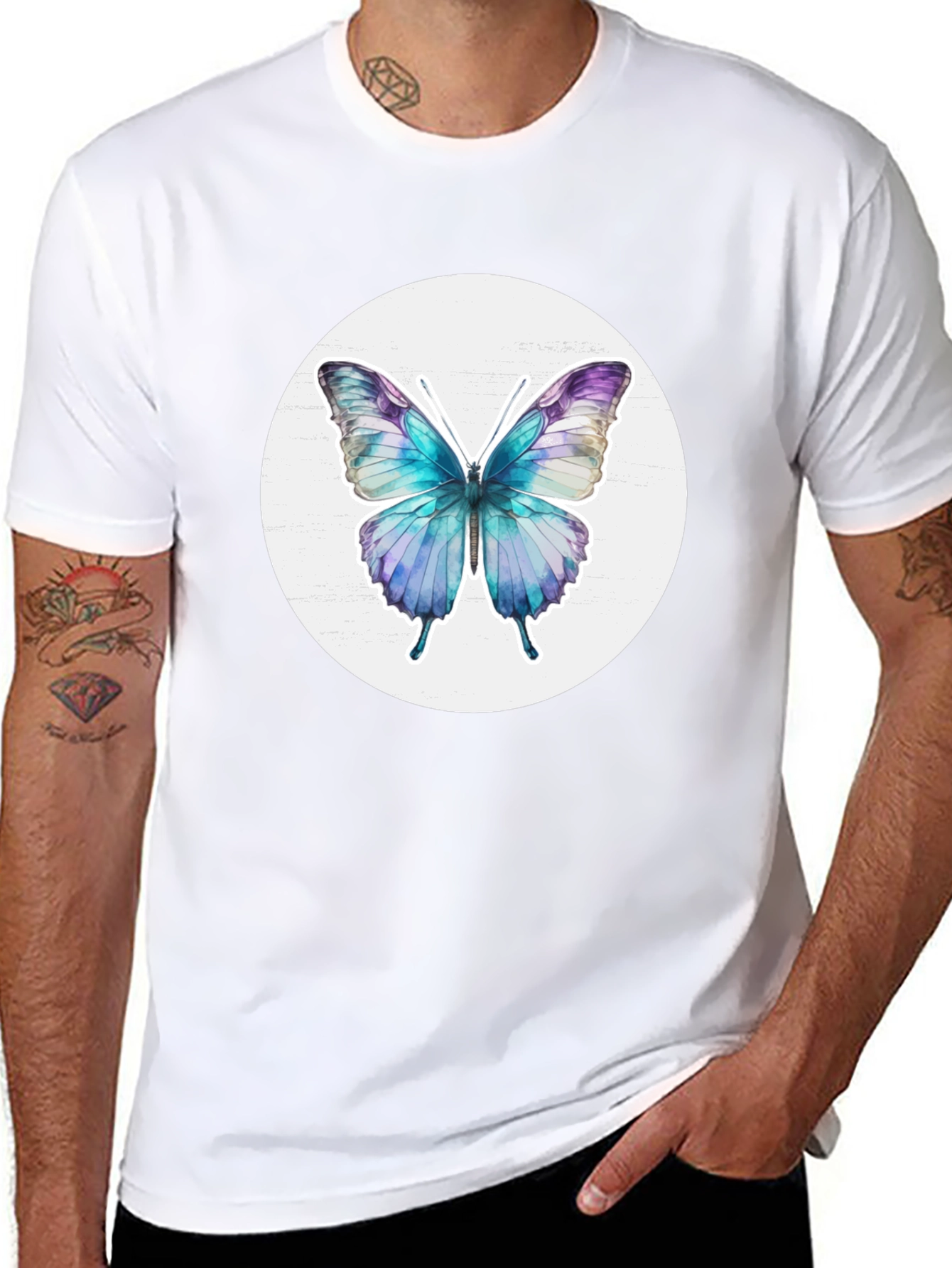 Butterfly Graphic Tee - Black Casual T-Shirt
