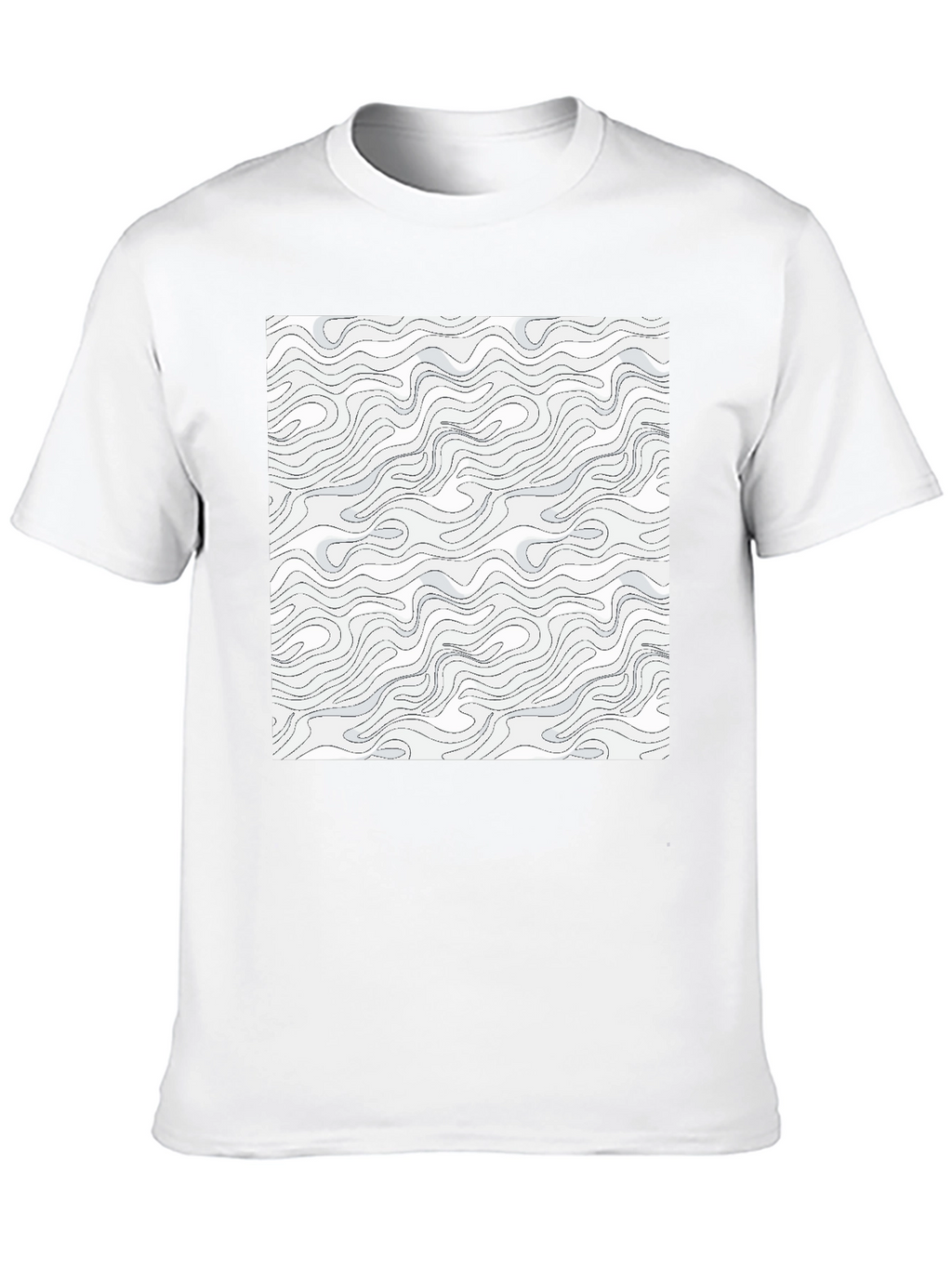Modern Swirl Pattern Graphic Tee - Black