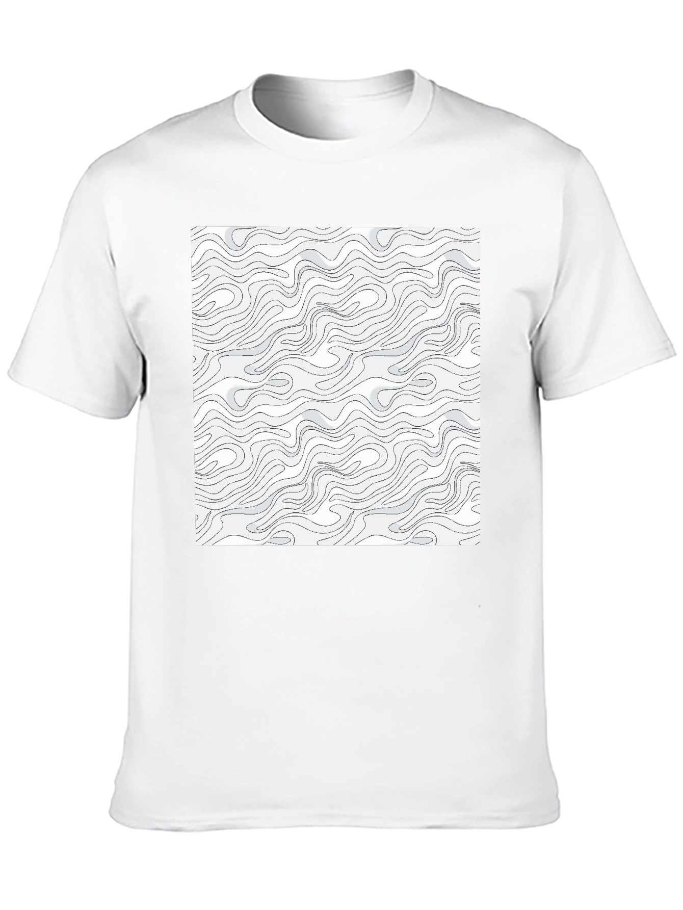 Modern Swirl Pattern Graphic Tee - Black