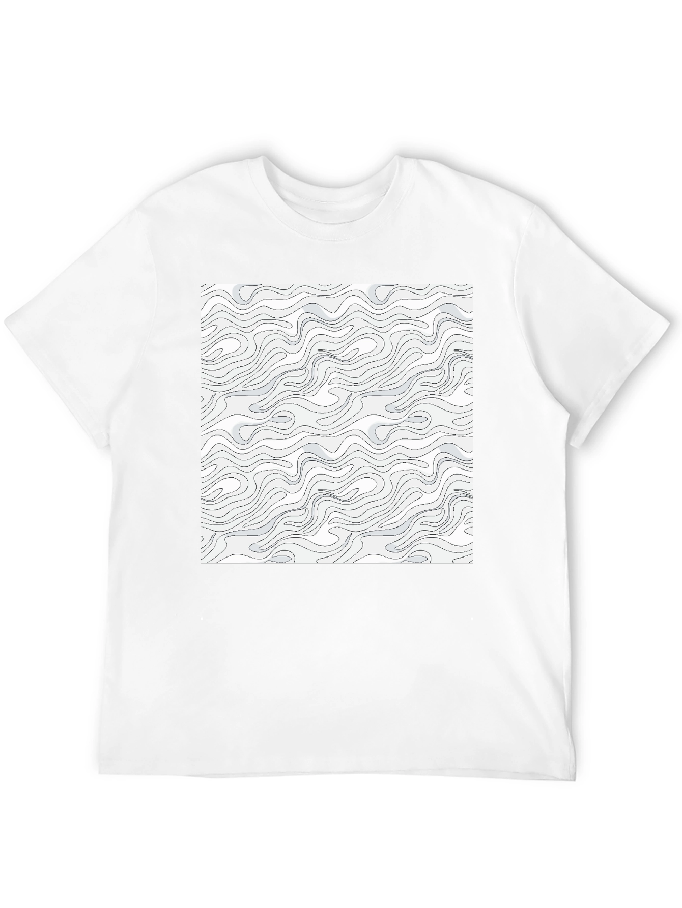 Modern Swirl Pattern Graphic Tee - Black