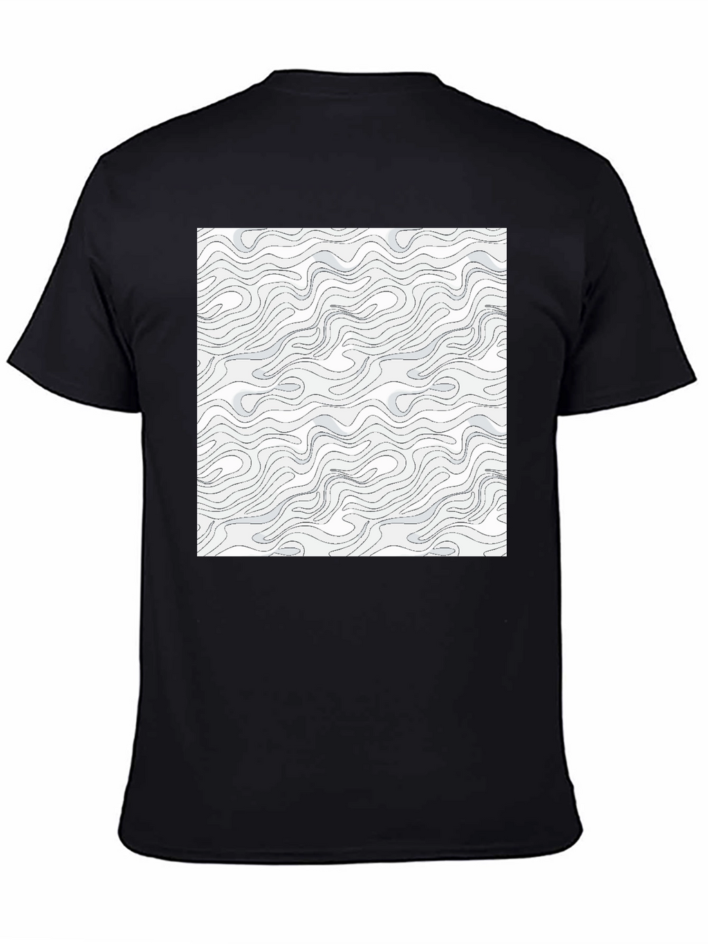 Modern Swirl Pattern Graphic Tee - Black