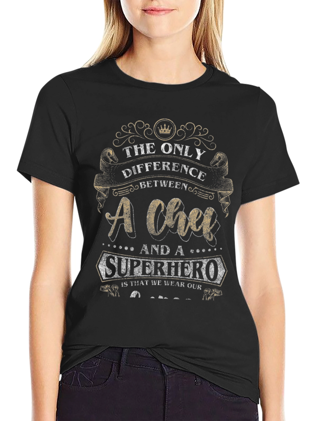 Chef Superhero T-Shirt - Black Humorous Design