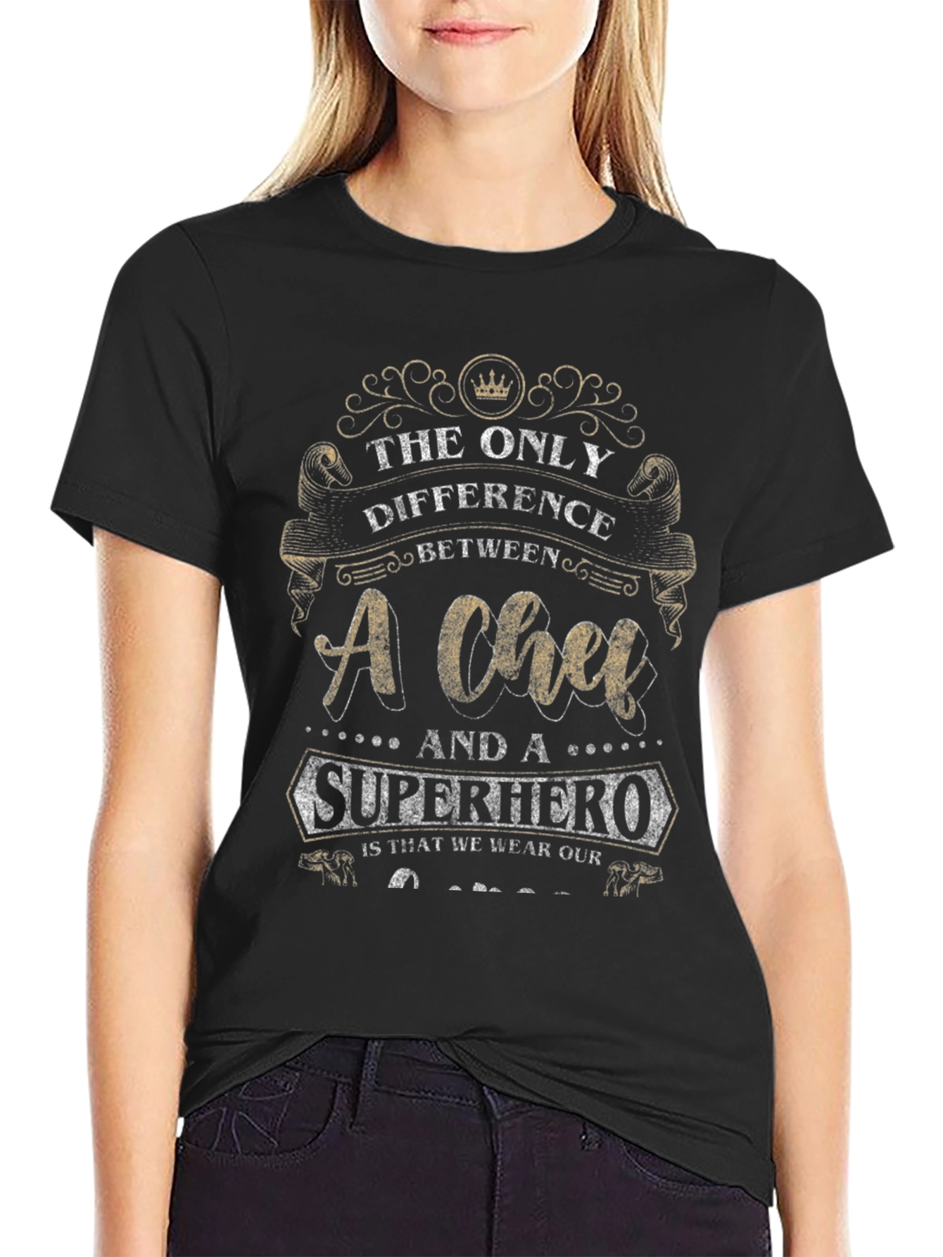 Chef Superhero T-Shirt - Black Humorous Design