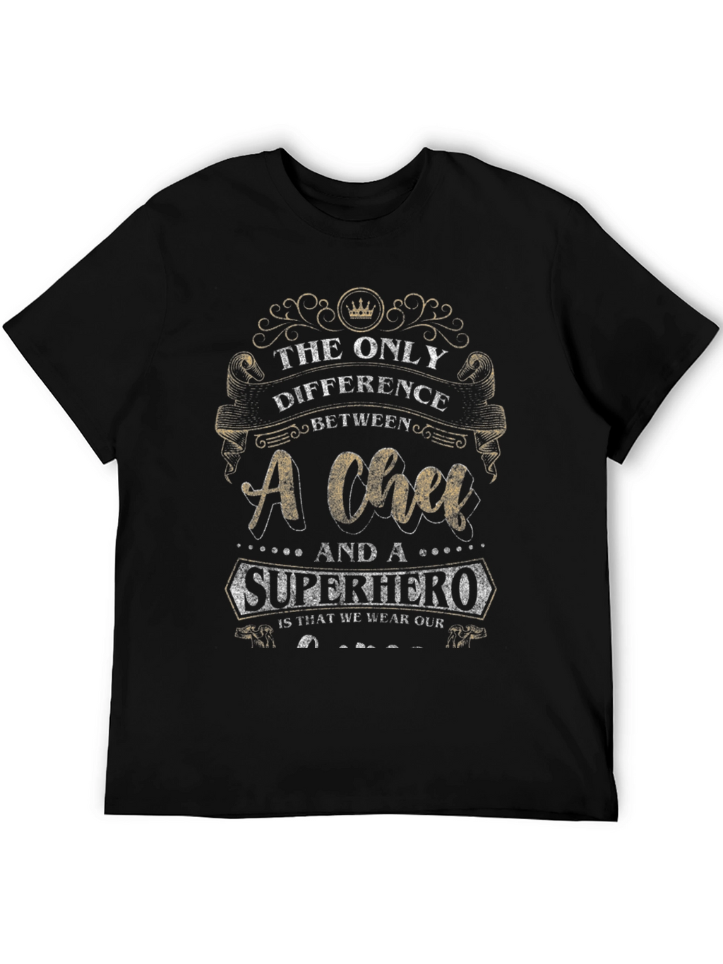 Chef Superhero T-Shirt - Black Humorous Design