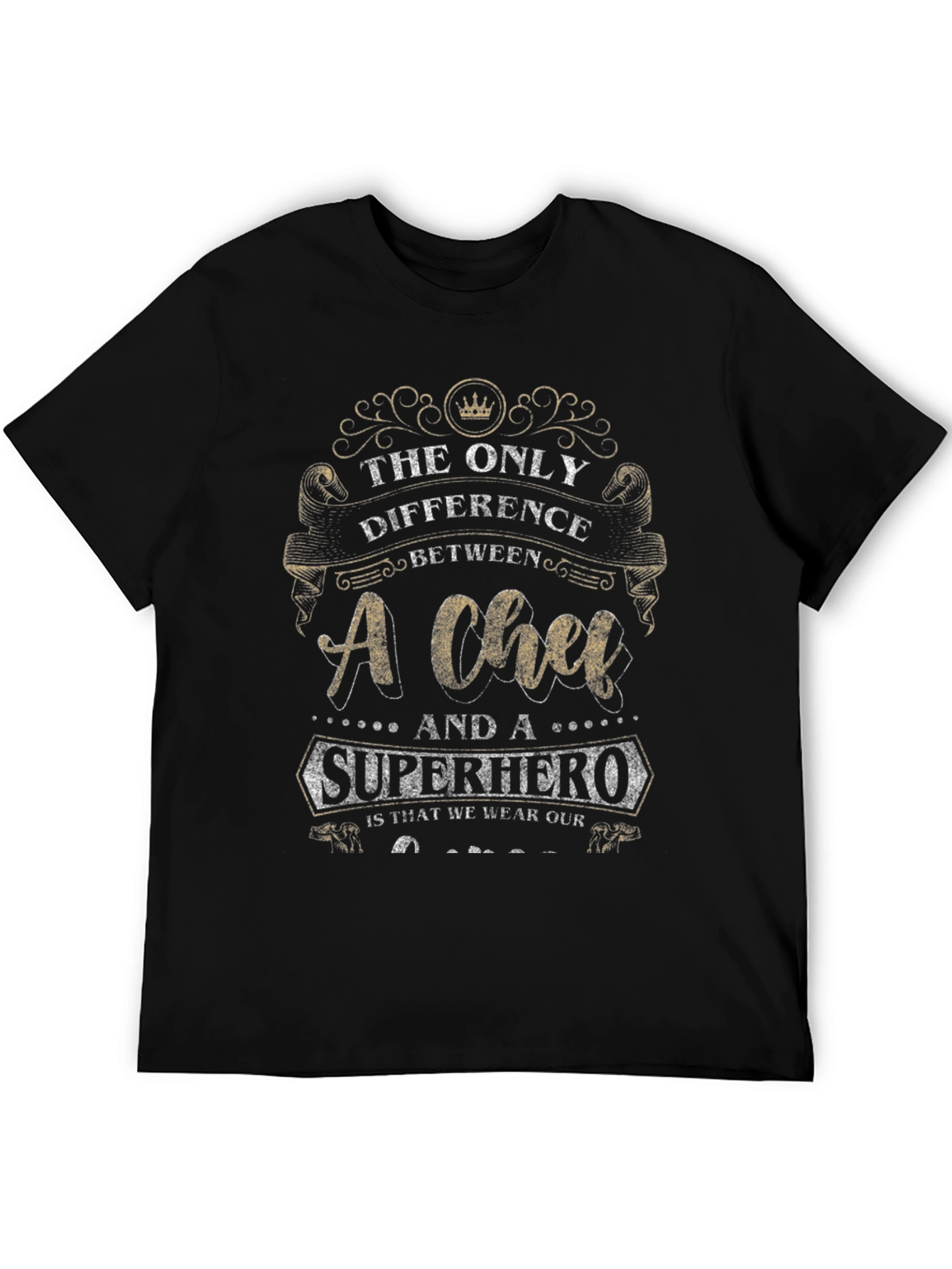 Chef Superhero T-Shirt - Black Humorous Design