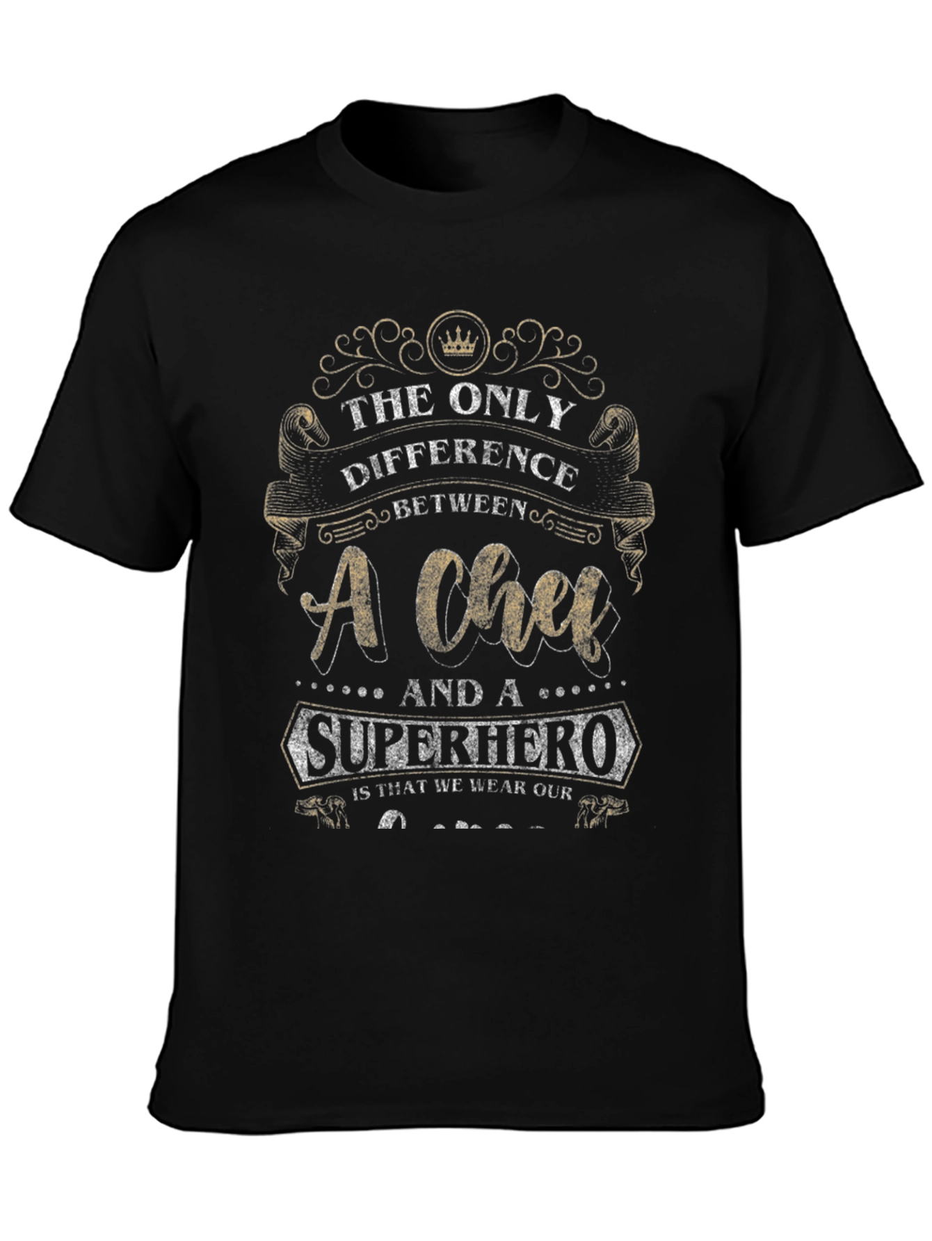 Chef Superhero T-Shirt - Black Humorous Design
