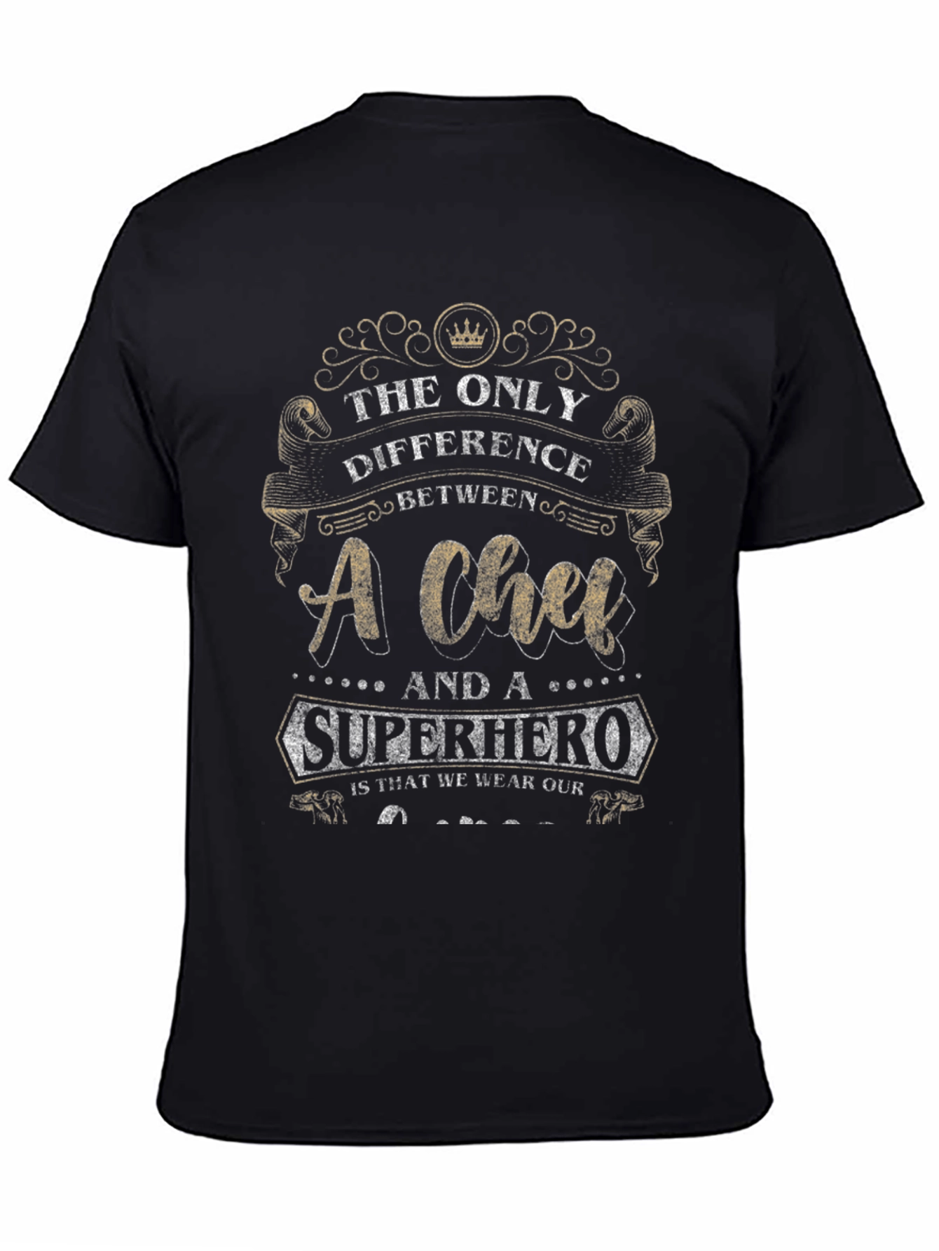 Chef Superhero T-Shirt - Black Humorous Design