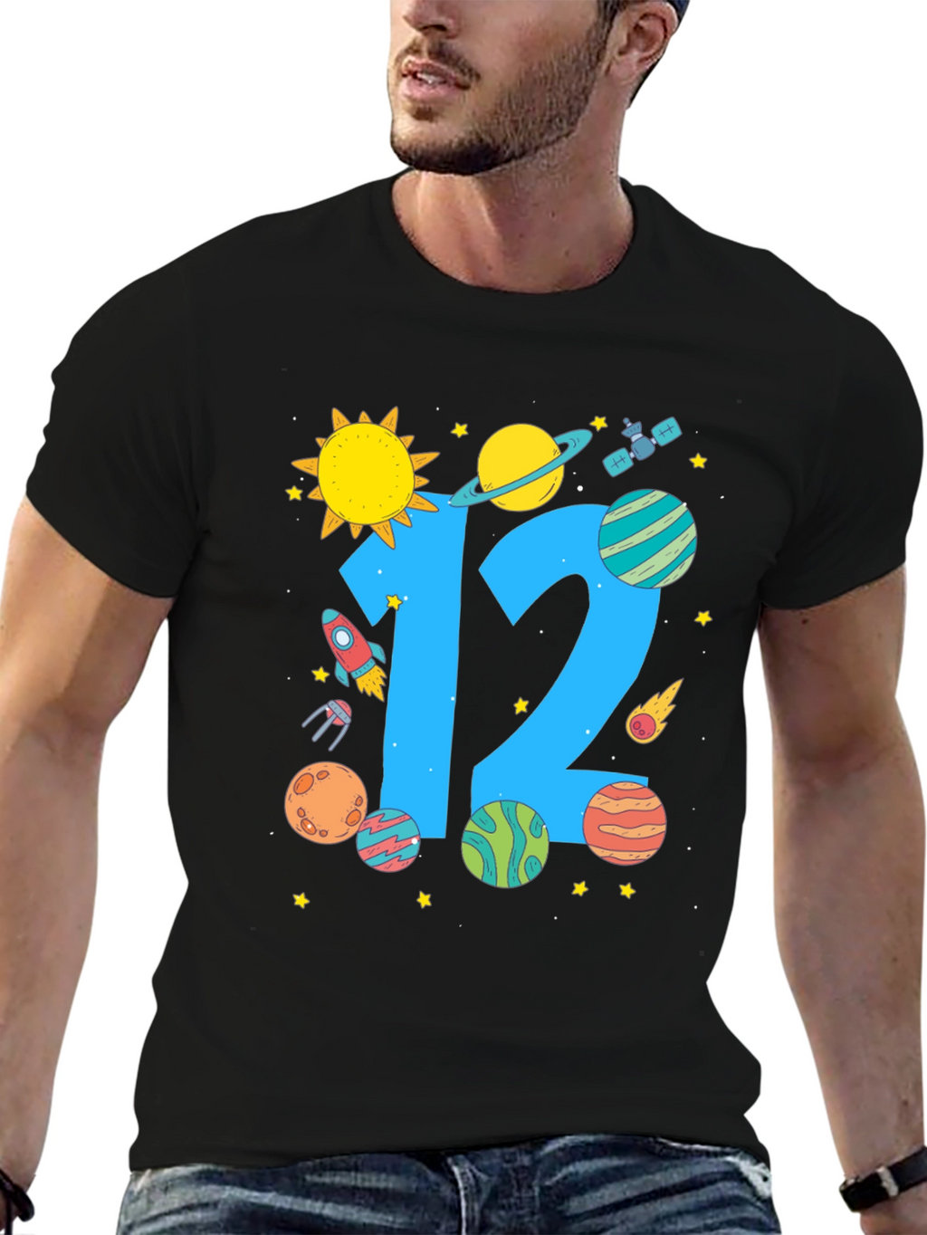 Space Theme 12th Birthday T-Shirt