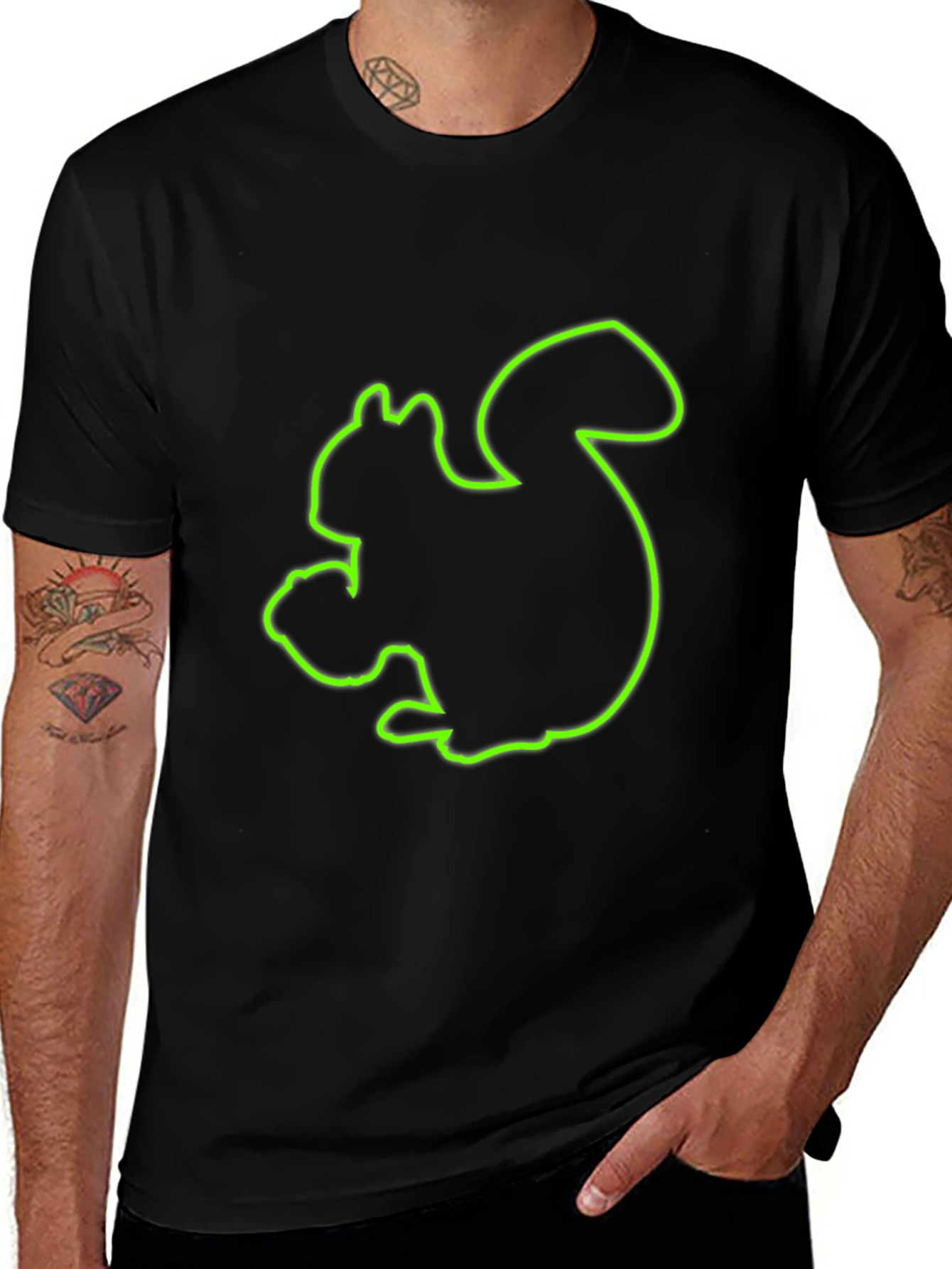 Squirrel Graphic Black T-Shirt