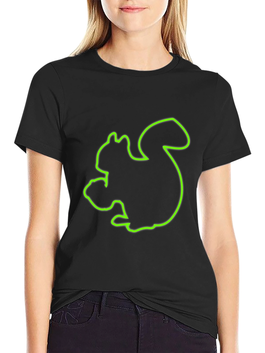 Squirrel Graphic Black T-Shirt