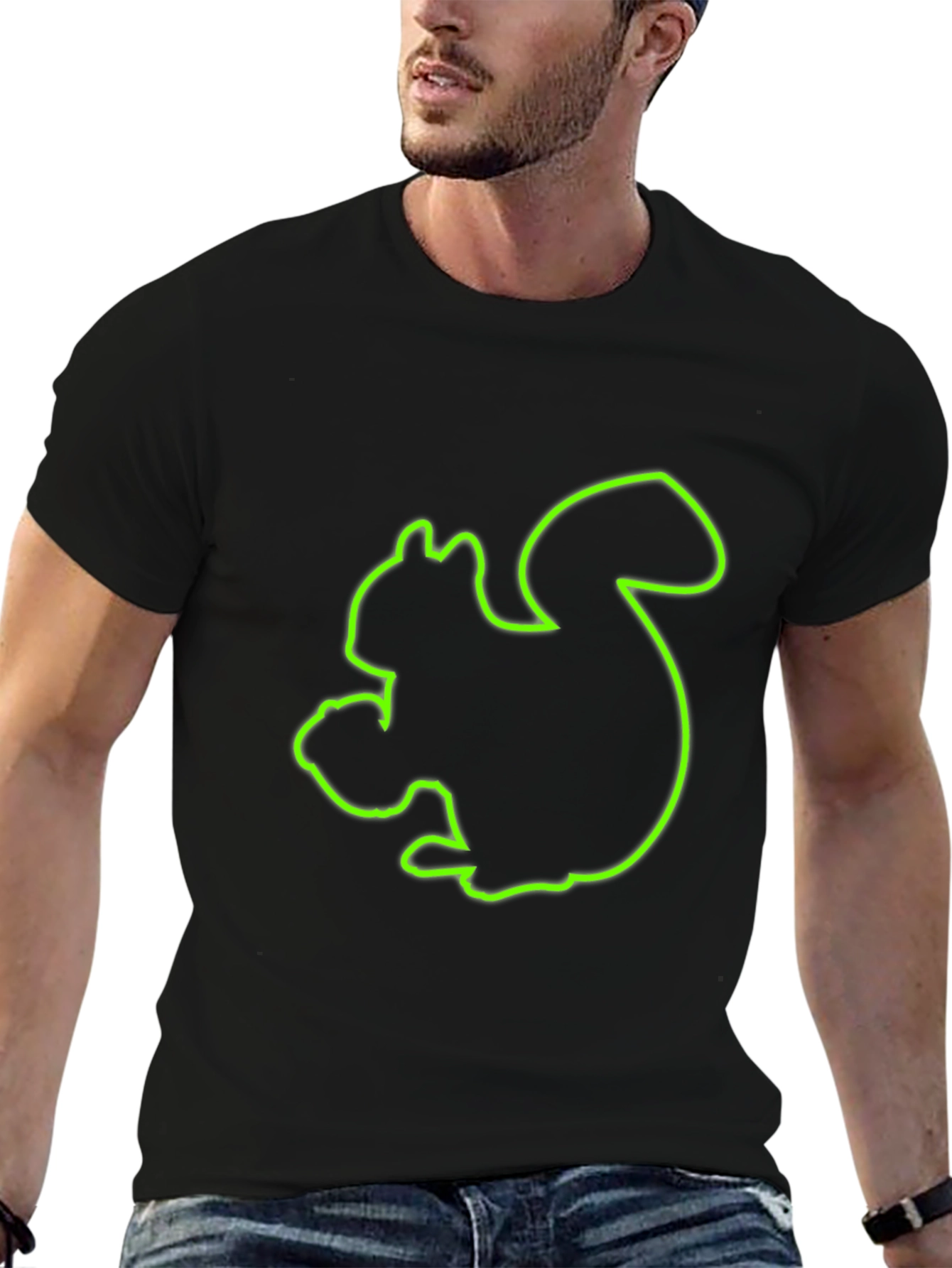 Squirrel Graphic Black T-Shirt