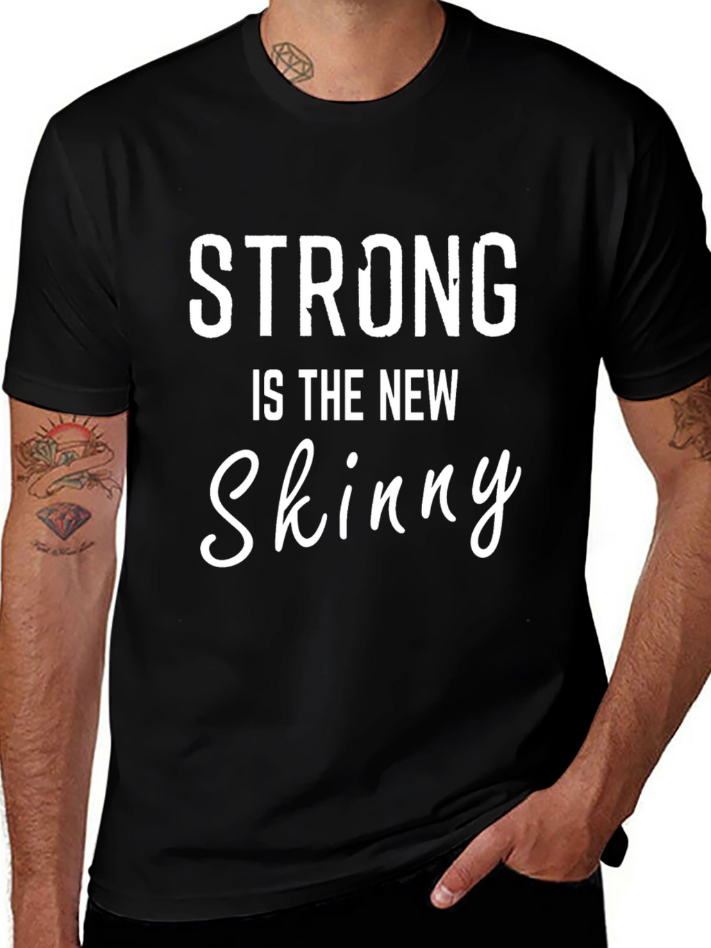 Strong is the New Skinny Black Graphic Tee