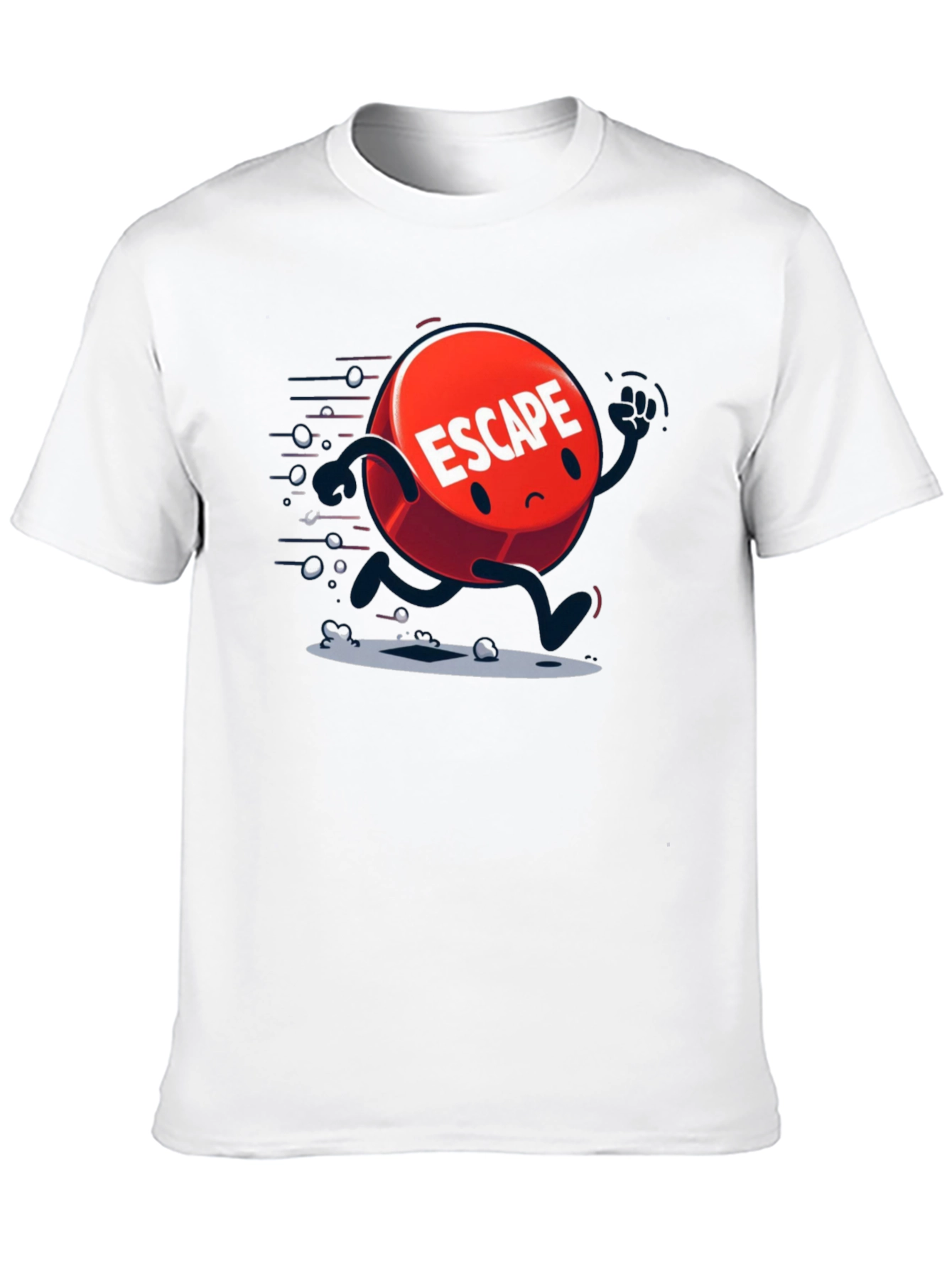 Escape Cartoon Graphic Black T-Shirt