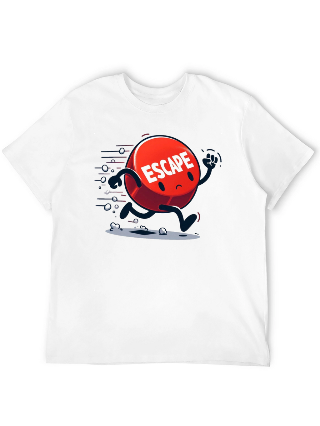 Escape Cartoon Graphic Black T-Shirt