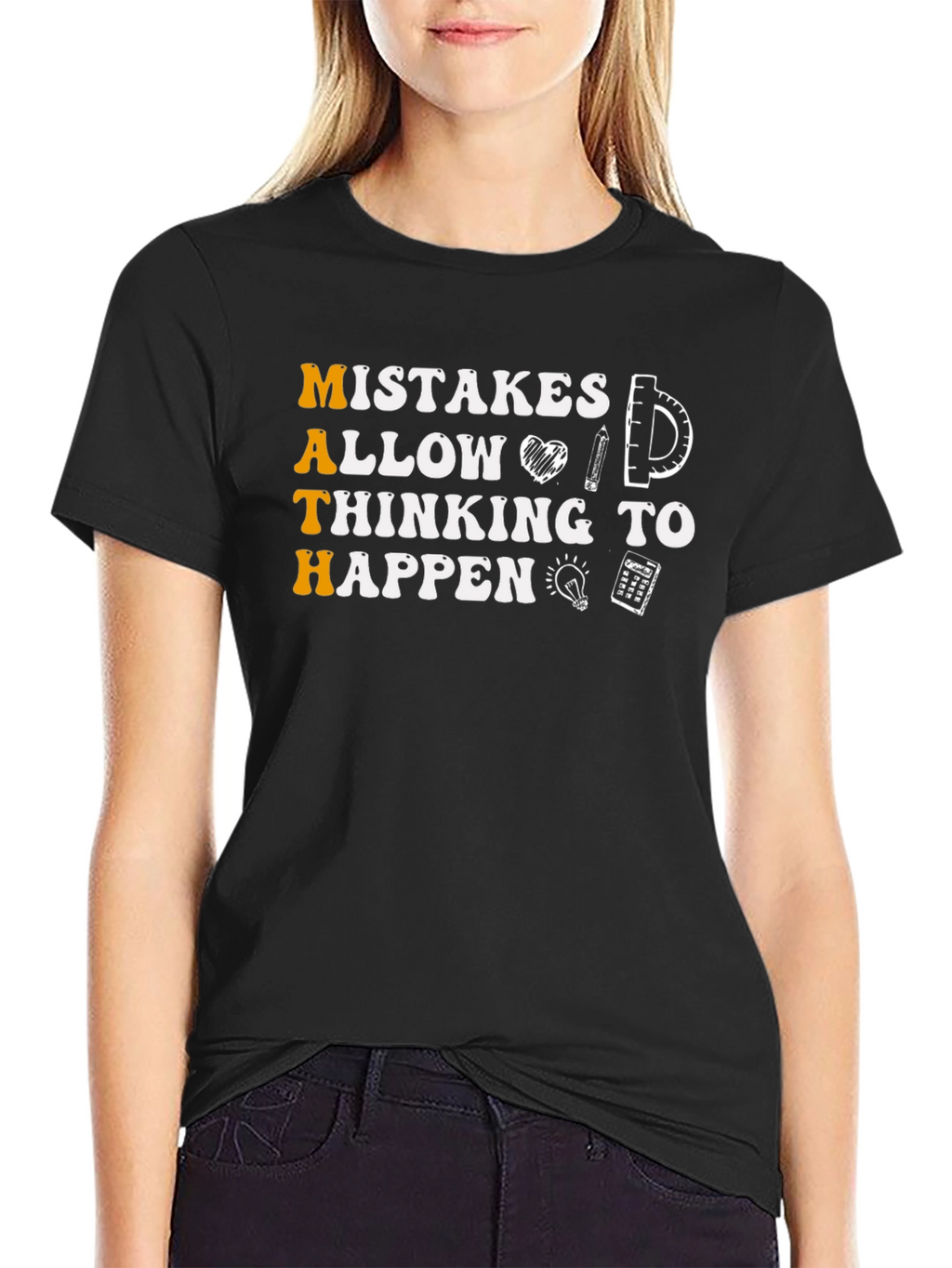 Math Mistakes Allow Thinking To Happen Black T-Shirt