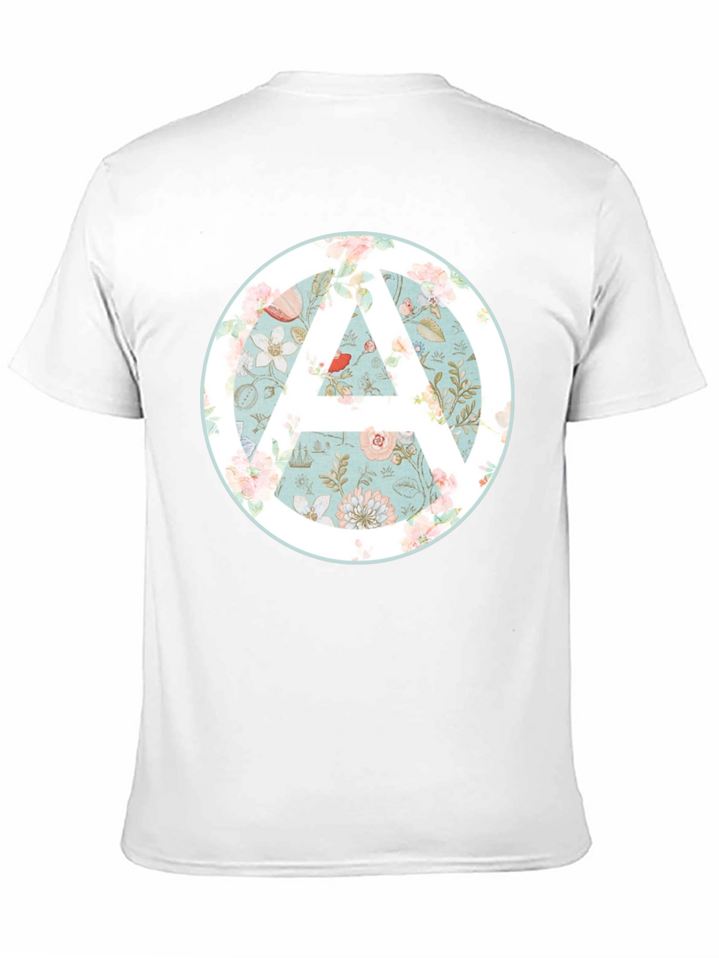 Floral Anarchy Symbol Graphic Black Tee
