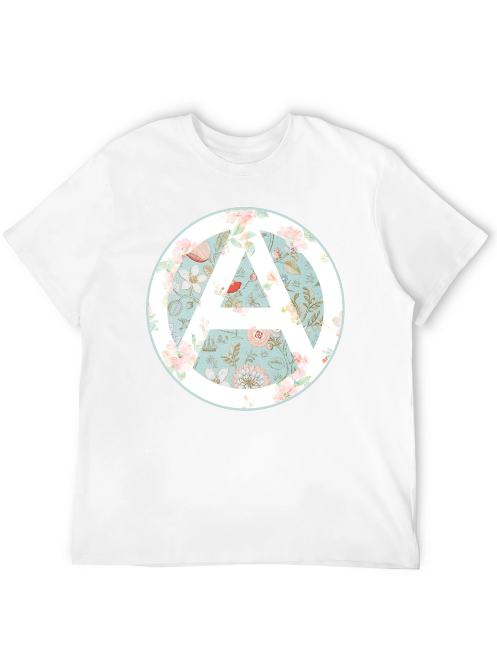 Floral Anarchy Symbol Graphic Black Tee