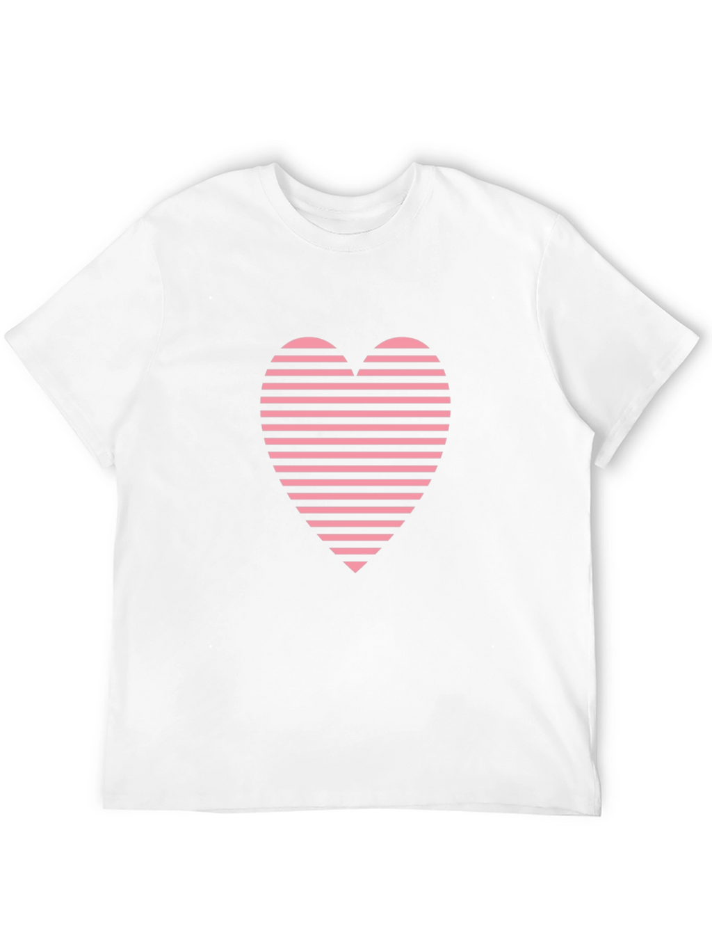 Striped Heart Graphic Tee - Casual Black T-Shirt