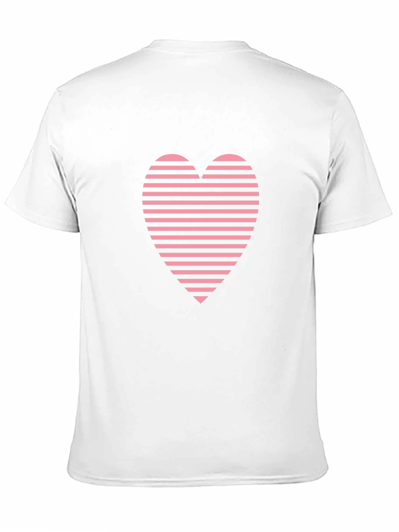 Striped Heart Graphic Tee - Casual Black T-Shirt