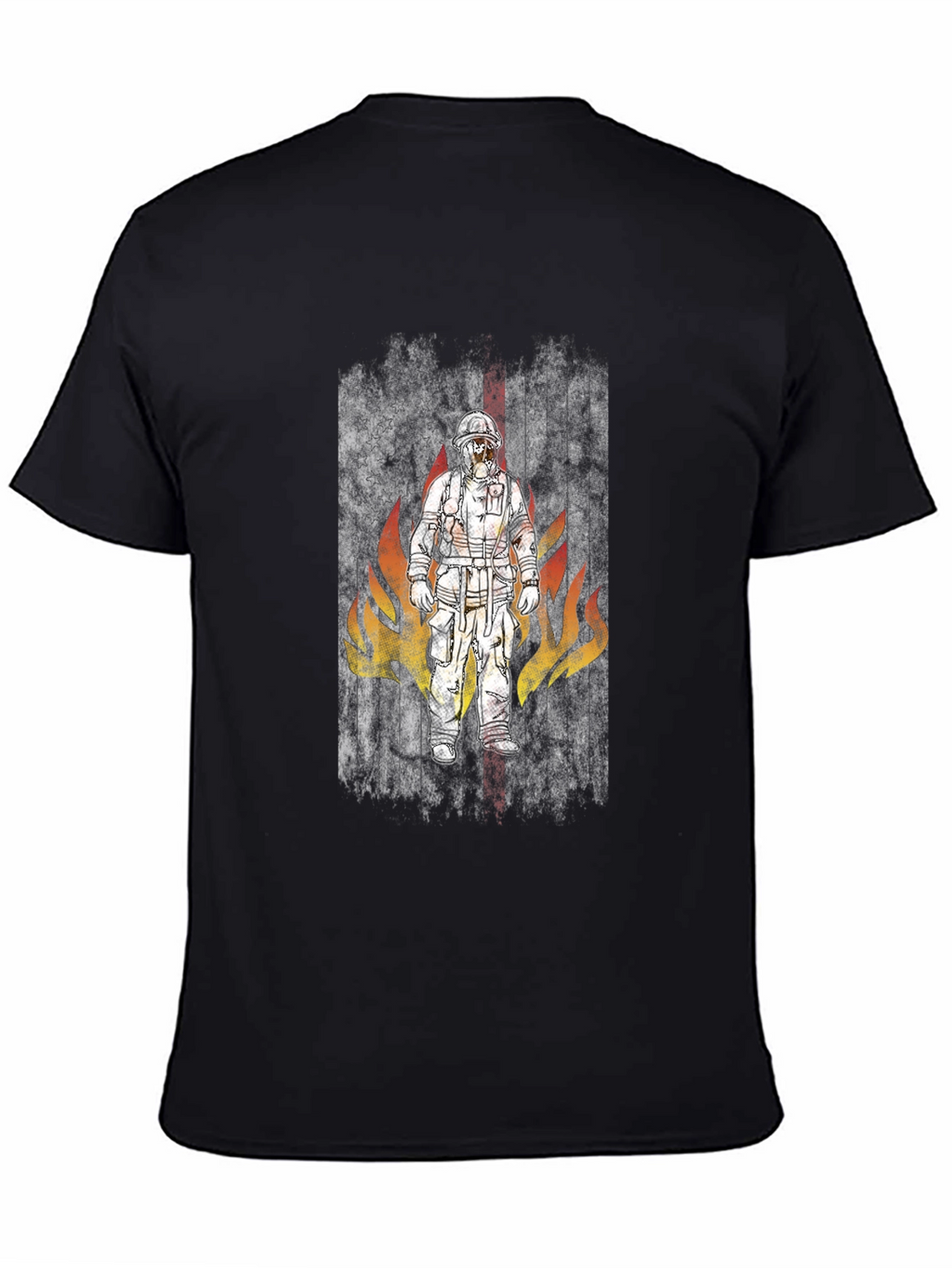 Firefighter Design Black T-Shirt